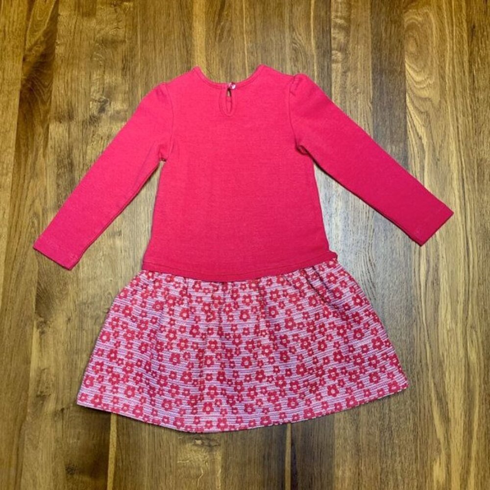 ORIGAMI Drop Waist Party Dress Girls 2 2T Red Holidays Christmas Toddler Girl - Picture 2 of 5